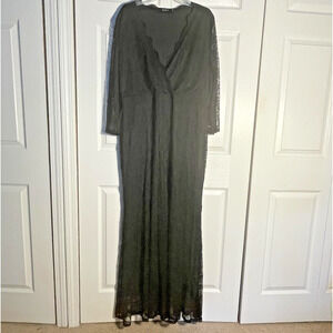 Myfeel Dress Women Tall 2X Black Lace Maxi Gown Formal Evening Elegant Lined